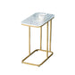 Glam Accent Table Nightstand Stone Bedside Cabinet for Bedroom