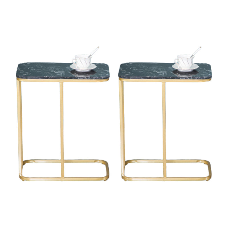 Glam Accent Table Nightstand Stone Bedside Cabinet for Bedroom