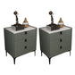 Modern Bedside Cabinet Stone Nightstand with 3 Drawers for Living Room