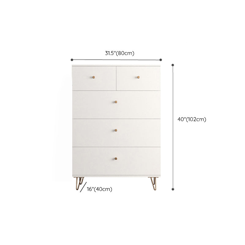 Weiße, moderne Kommode aus Holz für Schlafzimmer, 39,9 cm breit
