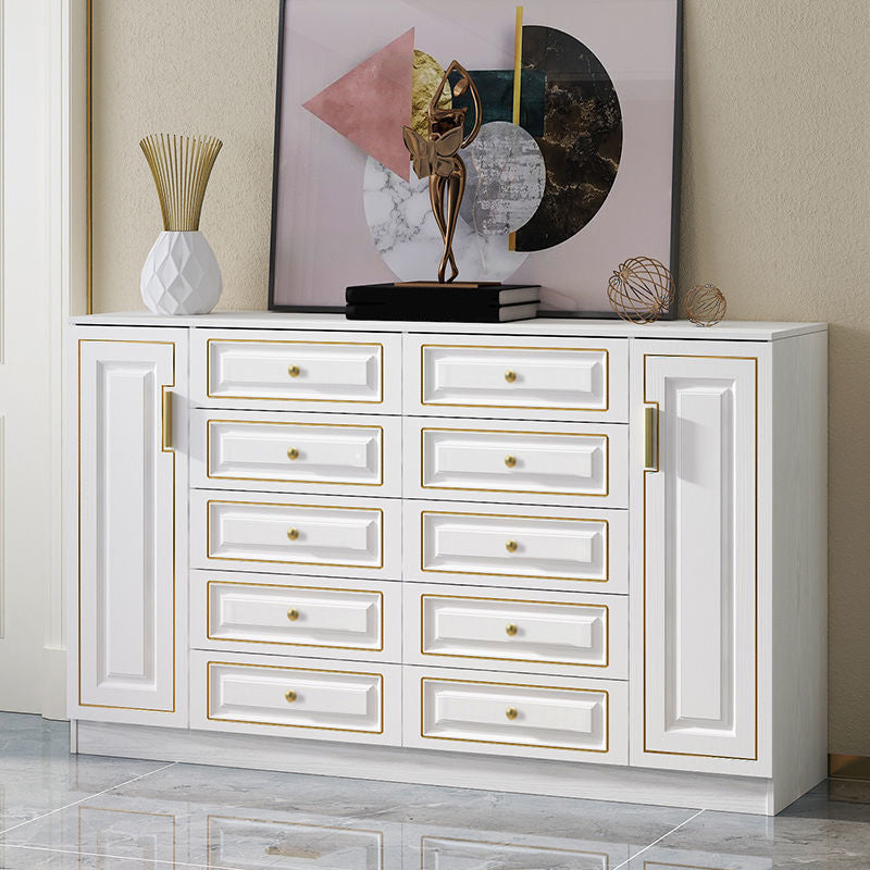 Cómoda doble para el hogar de madera con cómoda de soltero de 15,75" W sin espejo