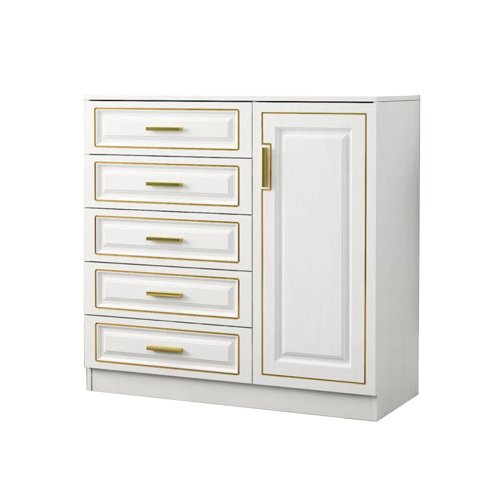 Cómoda doble para el hogar de madera con cómoda de soltero de 15,75" W sin espejo