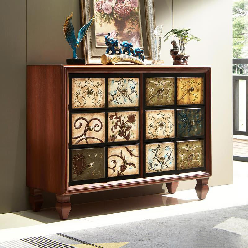 Cassettiera orizzontale in legno per camera da letto tradizionale con cassetti