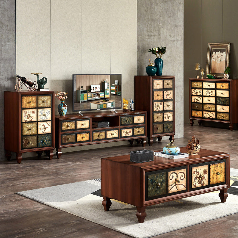 Cassettiera orizzontale in legno per camera da letto tradizionale con cassetti