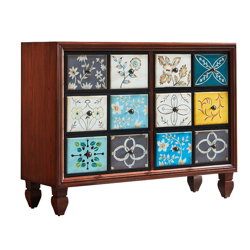 Traditional Bedroom Wooden Storage Chest Horizontal Chest with Drawers 47"L x 16"W x 35"H White-Brown Clearhalo 'Bedroom Furniture' 'Dressers & Chests' 'dressers_chests' 'furn' 'furn_dressers_chests' 'Furniture' 6421454