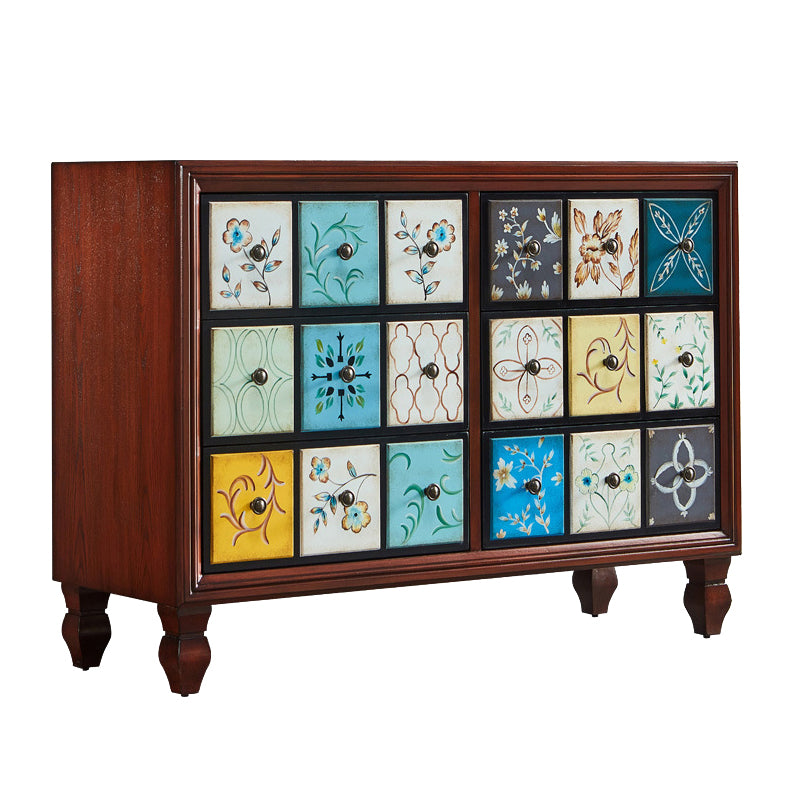 Traditional Bedroom Wooden Storage Chest Horizontal Chest with Drawers 49"L x 18"W x 35"H White-Brown Clearhalo 'Bedroom Furniture' 'Dressers & Chests' 'dressers_chests' 'furn' 'furn_dressers_chests' 'Furniture' 6421455
