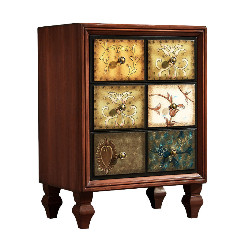 Traditional Bedroom Wooden Storage Chest Horizontal Chest with Drawers 23.6"L x 16.1"W x 32.3"H Nut-Brown Clearhalo 'Bedroom Furniture' 'Dressers & Chests' 'dressers_chests' 'furn' 'furn_dressers_chests' 'Furniture' 6421461