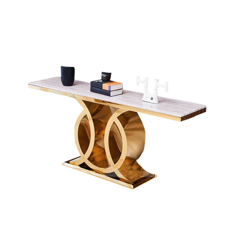 Tavolo console in marmo glam rettangolo 16 "w tavolo accento per sala