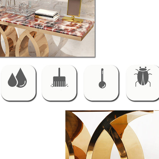 Tavolo console in marmo glam rettangolo 16 "w tavolo accento per sala