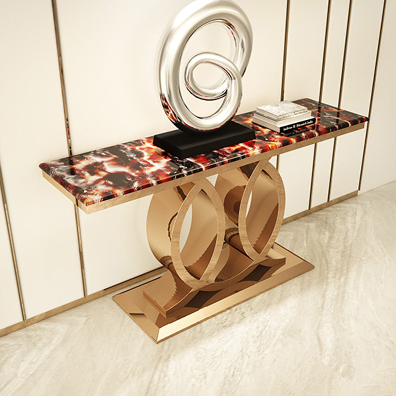 Tavolo console in marmo glam rettangolo 16 "w tavolo accento per sala