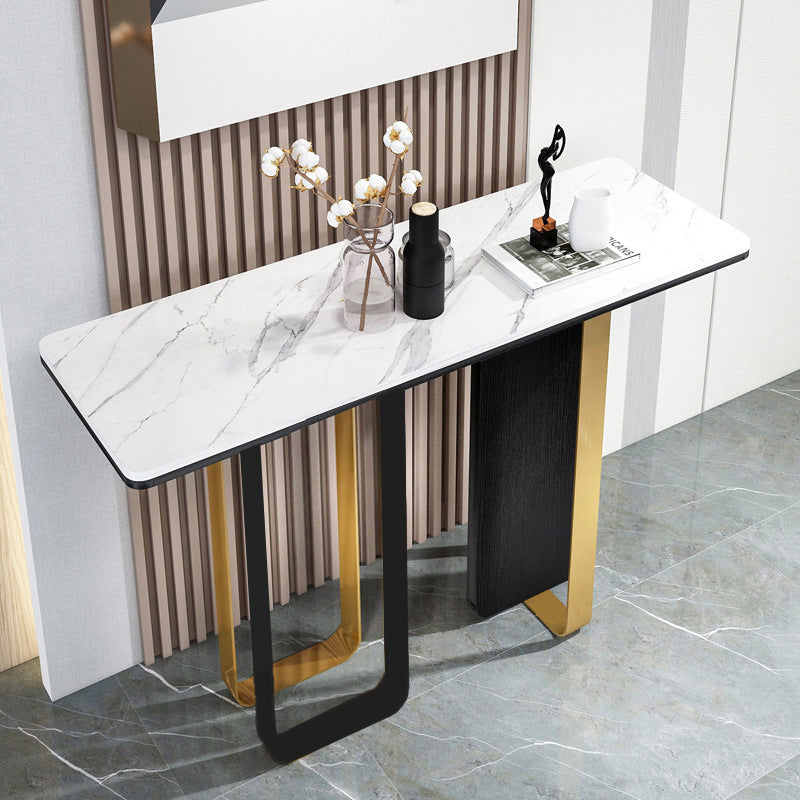 11" W Stone Contemporary Console Table Rectangle Console Sofa Table
