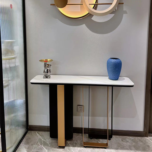 11" W Stone Contemporary Console Table Rectangle Console Sofa Table