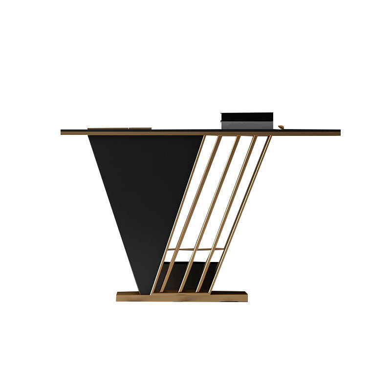 Glam Marble Console Table 12" W Stain Resistant Accent Table for Hall Clearhalo 'Console Tables' 'console_tables' 'Entry & Mudroom Furniture' 'furn' 'furn_console_tables' 'Furniture' 6421630