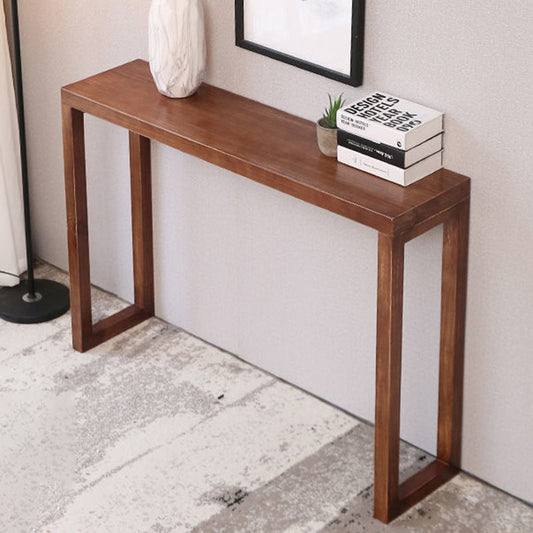 Mid-Century Modern Console Table Solid Wood Rectangle Console Table