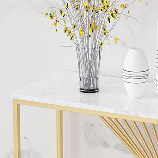 Contemporary Console Accent Table Antique Finish Console Sofa Table in Marble