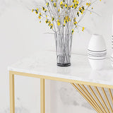 Contemporary Console Accent Table Antique Finish Console Sofa Table in Marble