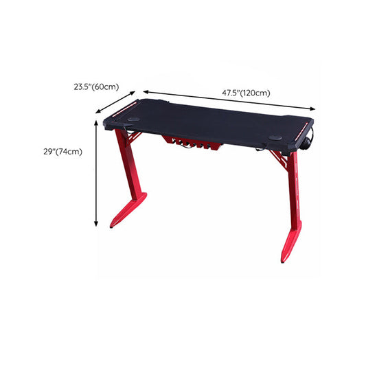 Rechthoekige moderne gaming-bureau zwarte T-vorm-computerbureau met metalen benen