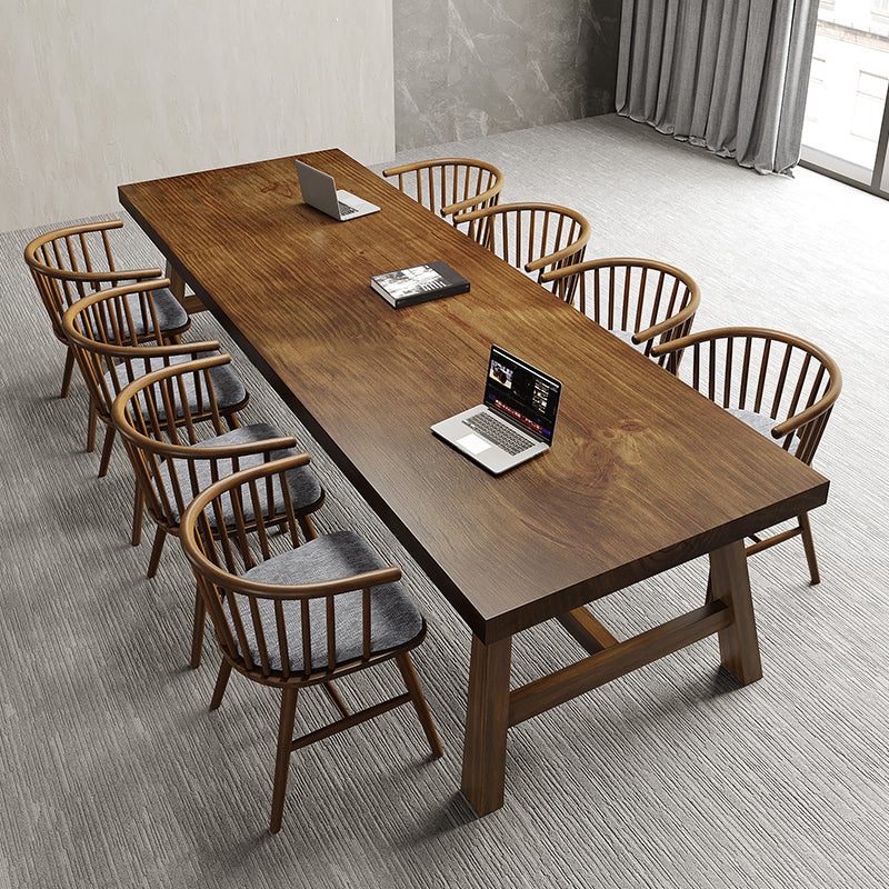 Pine Contemporary Office Desk rechthoekig massief hout schrijfbureau