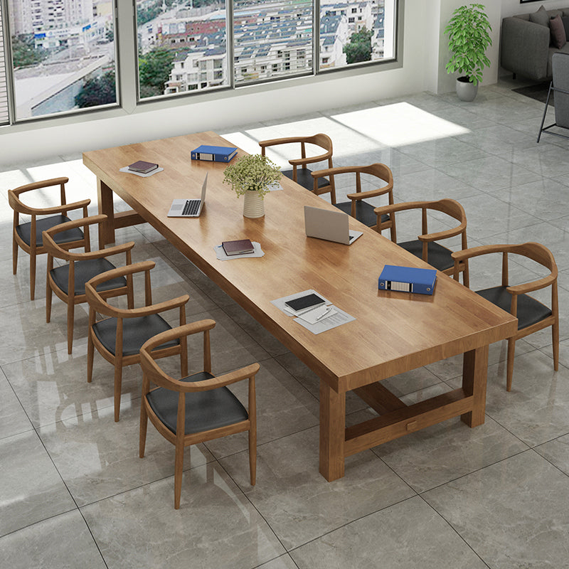 27" Wide Contemporary Writing Desk Solid Wood Brown Office Desk Clearhalo 'furn' 'furn_office_desk' 'Furniture' 'Office Desks' 'Office Furniture' 'office_desk' 6422703