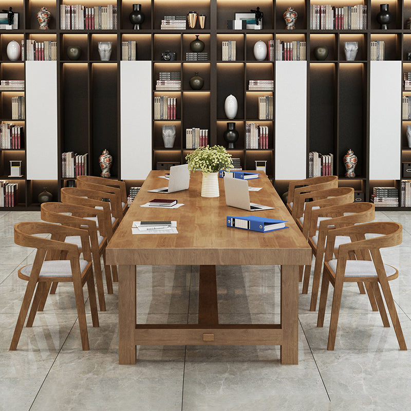 27" Wide Contemporary Writing Desk Solid Wood Brown Office Desk Clearhalo 'furn' 'furn_office_desk' 'Furniture' 'Office Desks' 'Office Furniture' 'office_desk' 6422708