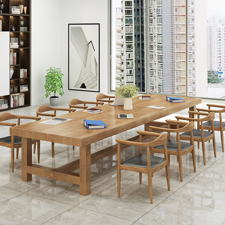 27" Wide Contemporary Writing Desk Solid Wood Brown Office Desk Clearhalo 'furn' 'furn_office_desk' 'Furniture' 'Office Desks' 'Office Furniture' 'office_desk' 6422710