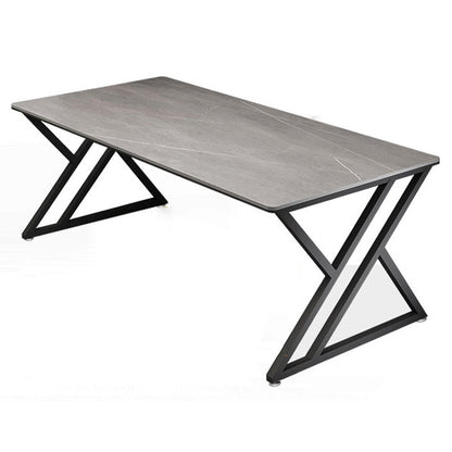 29.53" H Contemporary Office Desk Antique Finish Computer Desk with Metal Legs 47.2"L x 23.6"W x 29.5"H Clearhalo 'furn' 'furn_office_desk' 'Furniture' 'Office Desks' 'Office Furniture' 'office_desk' 6422718