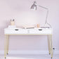 15 "Wide Glam Writing Desk rechthoekig wit houten bureau