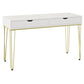 15 "Wide Glam Writing Desk rechthoekig wit houten bureau