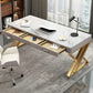 White Glam Writing Desk Rectangular Office Desk with Drawers Clearhalo 'furn' 'furn_office_desk' 'Furniture' 'Office Desks' 'Office Furniture' 'office_desk' 6422751