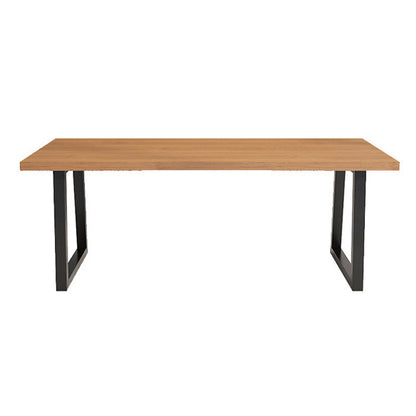 Bruin massief hout schrijfde bureau huis of kantoor industriële slee metalen poten kantoor bureau