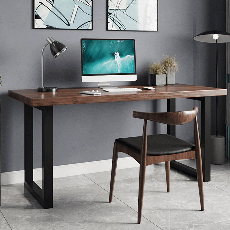 Home or Office Rectangular Office Desk Brown Industrial Sled Writing Desk 70.9"L x 31.5"W x 29.5"H Clearhalo 'furn' 'furn_office_desk' 'Furniture' 'Office Desks' 'Office Furniture' 'office_desk' 6422800