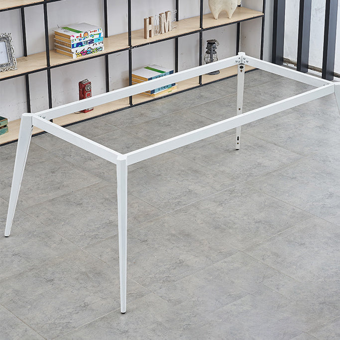 Eigentijdse kantoorbureau ovaal wit hout parsons schrijven bureau