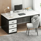 Contemporary White Office Desk Rectangular Writing Desk for Bedroom White-Black Clearhalo 'furn' 'furn_office_desk' 'Furniture' 'Office Desks' 'Office Furniture' 'office_desk' 6422856