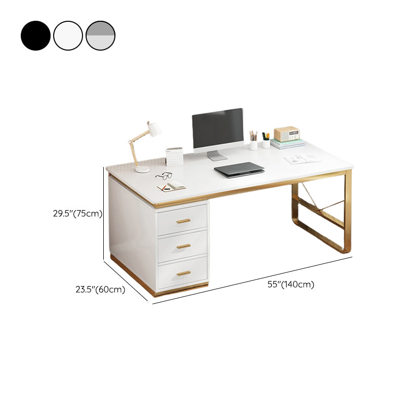 Contemporary White Office Desk Rectangular Writing Desk for Bedroom Clearhalo 'furn' 'furn_office_desk' 'Furniture' 'Office Desks' 'Office Furniture' 'office_desk' 6422865