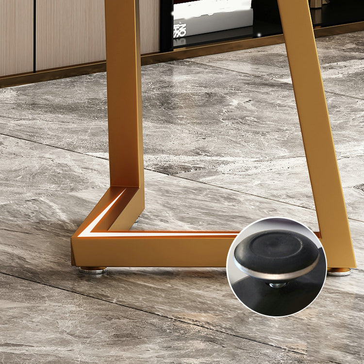 29"H Glam Writing Desk Rectangular Office Desk with Metal Legs Clearhalo 'furn' 'furn_office_desk' 'Furniture' 'Office Desks' 'Office Furniture' 'office_desk' 6422874