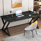 Contemporary Office Desk Black Computer Desk with Metal Legs Clearhalo 'furn' 'furn_office_desk' 'Furniture' 'Office Desks' 'Office Furniture' 'office_desk' 6422949