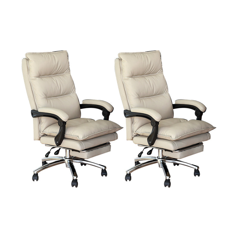 Modern Faux Leather Executive Chair High Back Swivel Office Chair 2 Piece Set Clearhalo 'furn' 'furn_office_chair' 'Furniture' 'Office Chairs' 'Office Furniture' 'office_chair' 6424027