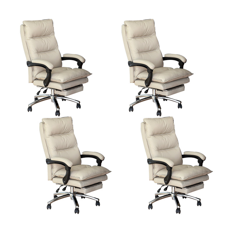 Modern Faux Leather Executive Chair High Back Swivel Office Chair 4 Piece Set Clearhalo 'furn' 'furn_office_chair' 'Furniture' 'Office Chairs' 'Office Furniture' 'office_chair' 6424029