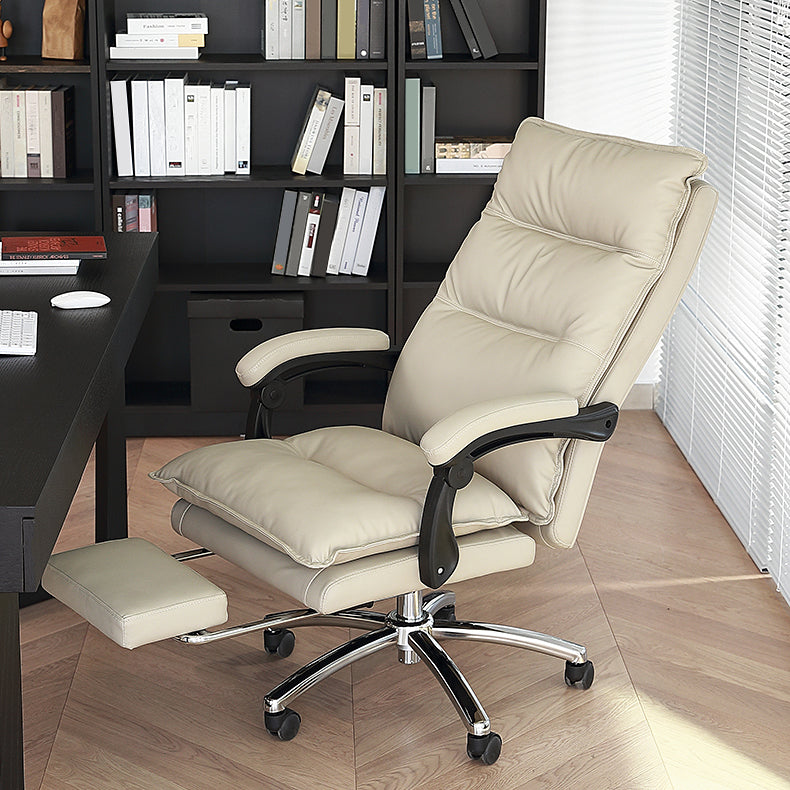 Modern Faux Leather Executive Chair High Back Swivel Office Chair Clearhalo 'furn' 'furn_office_chair' 'Furniture' 'Office Chairs' 'Office Furniture' 'office_chair' 6424030