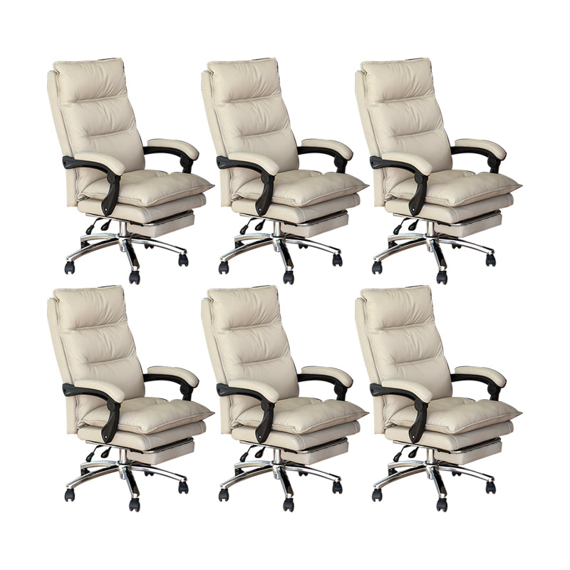 Modern Faux Leather Executive Chair High Back Swivel Office Chair 6 Piece Set Clearhalo 'furn' 'furn_office_chair' 'Furniture' 'Office Chairs' 'Office Furniture' 'office_chair' 6424031