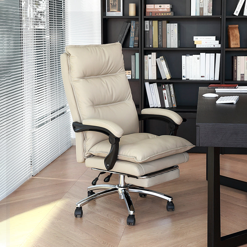 Modern Faux Leather Executive Chair High Back Swivel Office Chair Clearhalo 'furn' 'furn_office_chair' 'Furniture' 'Office Chairs' 'Office Furniture' 'office_chair' 6424039