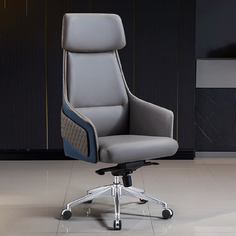 Modern Faux Leather Managers Chair High Back Office Executive Chair Gray 1 Piece Clearhalo 'furn' 'furn_office_chair' 'Furniture' 'Office Chairs' 'Office Furniture' 'office_chair' 6424120