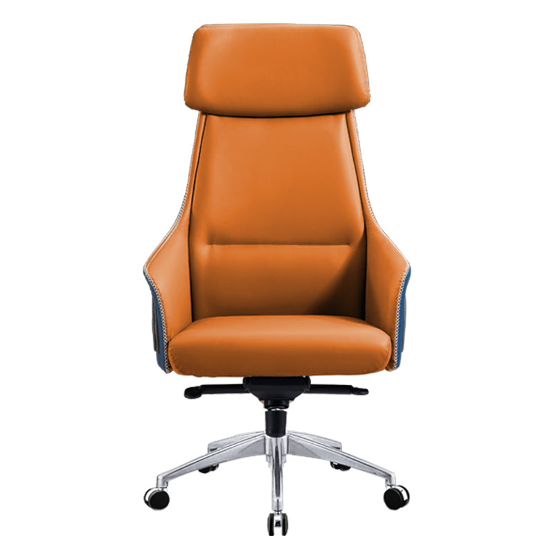 Modern Faux Leather Managers Chair High Back Office Executive Chair Orange 1 Piece Clearhalo 'furn' 'furn_office_chair' 'Furniture' 'Office Chairs' 'Office Furniture' 'office_chair' 6424121