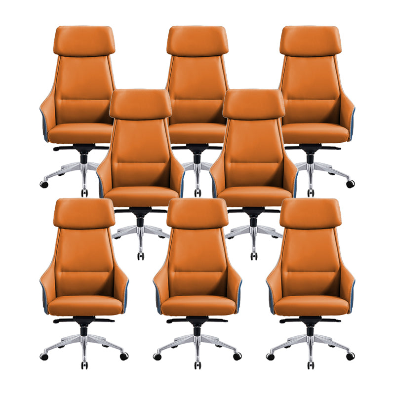 Modern Faux Leather Managers Chair High Back Office Executive Chair Orange 8 Piece Set Clearhalo 'furn' 'furn_office_chair' 'Furniture' 'Office Chairs' 'Office Furniture' 'office_chair' 6424128