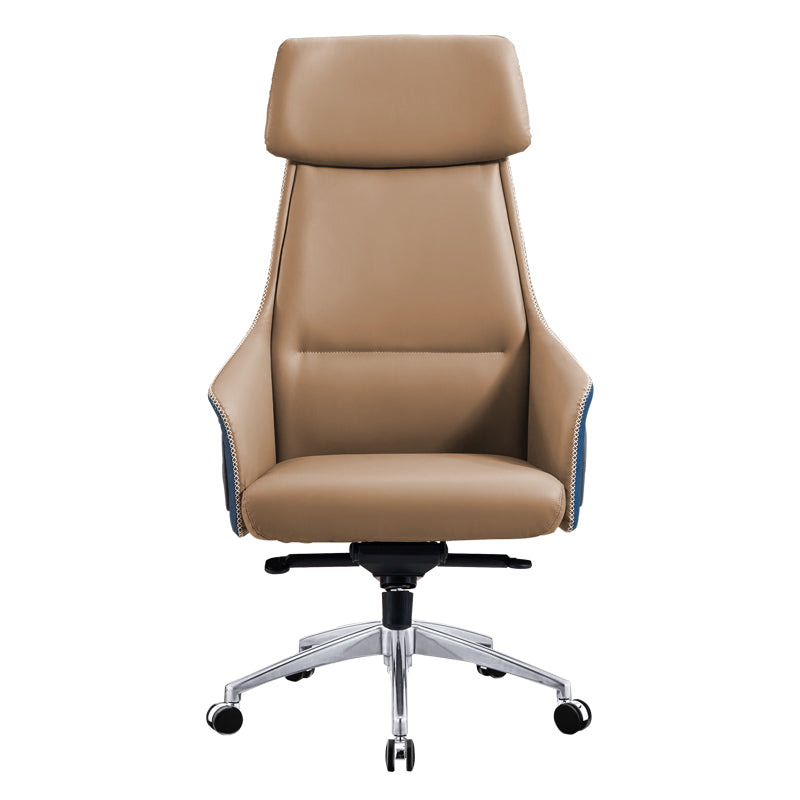 Modern Faux Leather Managers Chair High Back Office Executive Chair Brown 1 Piece Clearhalo 'furn' 'furn_office_chair' 'Furniture' 'Office Chairs' 'Office Furniture' 'office_chair' 6424130