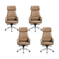 Modern Faux Leather Managers Chair High Back Office Executive Chair Brown 4 Piece Set Clearhalo 'furn' 'furn_office_chair' 'Furniture' 'Office Chairs' 'Office Furniture' 'office_chair' 6424134