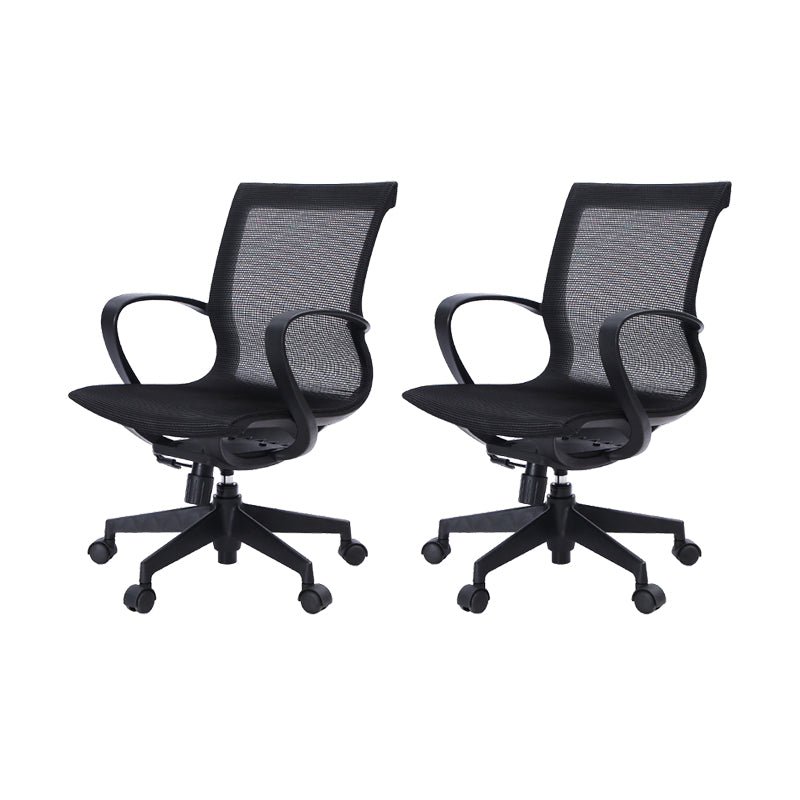 17" Wide Contemporary Desk Chair Breathable AirGrid Office Chair Black 2 Piece Set Clearhalo 'furn' 'furn_office_chair' 'Furniture' 'Office Chairs' 'Office Furniture' 'office_chair' 6424147