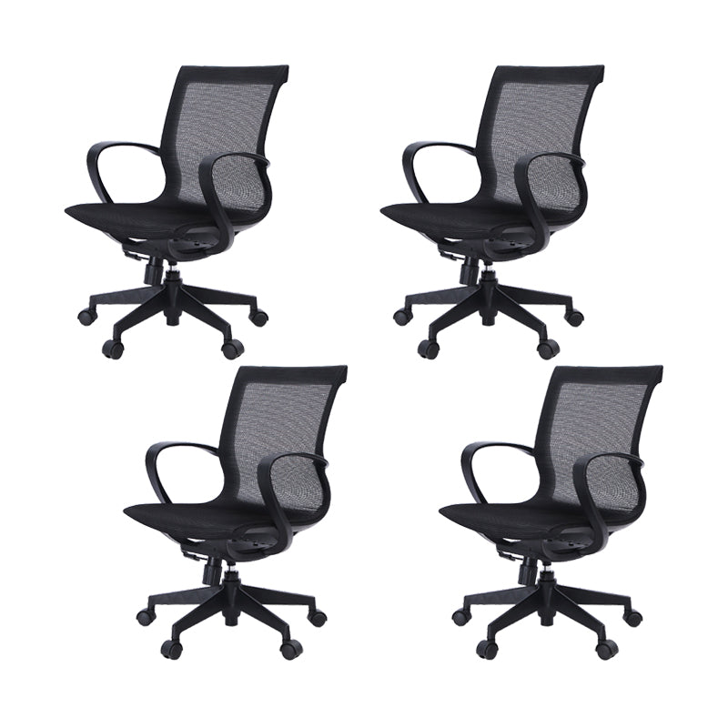 17" Wide Contemporary Desk Chair Breathable AirGrid Office Chair Black 4 Piece Set Clearhalo 'furn' 'furn_office_chair' 'Furniture' 'Office Chairs' 'Office Furniture' 'office_chair' 6424149