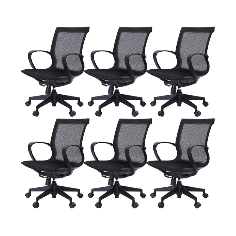 17" Wide Contemporary Desk Chair Breathable AirGrid Office Chair Black 6 Piece Set Clearhalo 'furn' 'furn_office_chair' 'Furniture' 'Office Chairs' 'Office Furniture' 'office_chair' 6424151