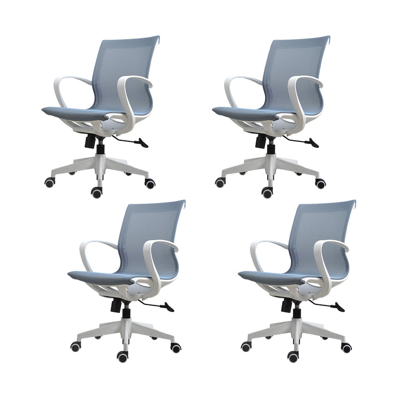17" Wide Contemporary Desk Chair Breathable AirGrid Office Chair Blue 4 Piece Set Clearhalo 'furn' 'furn_office_chair' 'Furniture' 'Office Chairs' 'Office Furniture' 'office_chair' 6424158